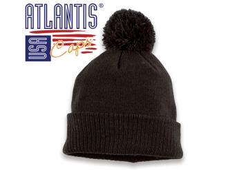 Плетена шапка с пискюл