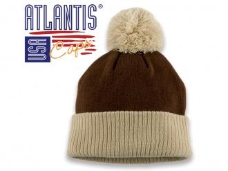 Плетена шапка с пискюл