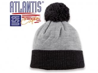 Плетена шапка с пискюл